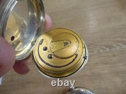 Hastings Abraham Levy Fusee Pair Cased Pocket Watch Working Dates C 1860 +key
