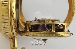 Heavy Honoré Lieutau Pair case pocket watch verge alarm 1780 Enamel Antique