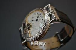 Hebdomas exhibition 8 days collection vintage antique mens military trench watch