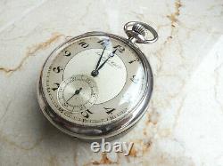 IWC Schaffhausen cal. 57T antique open face silver pocket watch two-tone dial