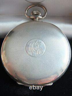IWC Schaffhausen cal. 57T antique open face silver pocket watch two-tone dial