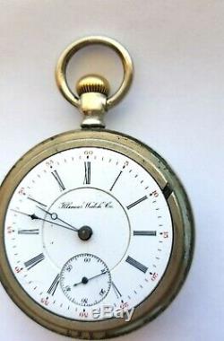 Illinois Pocket Watch Railroad Grade 17 Jewels Size 18s Open Face Antique 1897