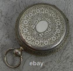 Impressive Antique Sterling Silver Pocket Watch Working