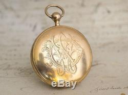 JAQUEMARTS AUTOMATON Quarter REPEATER VERGE FUSEE Gold Antique Pocket Watch