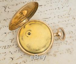 JAQUEMARTS AUTOMATON Quarter REPEATER VERGE FUSEE Gold Antique Pocket Watch