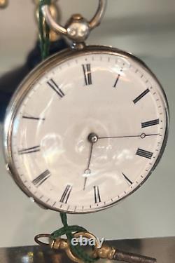 JULES POYET Pocket Watch Silver Case Chiseled Antique To Cylinders From Repairs