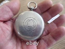 J. Harris Improved Patent Antique Silver Fusee Pocket Watch Working Date C1911