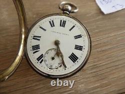 J. Harris Improved Patent Antique Silver Fusee Pocket Watch Working Date C1911