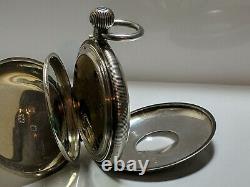 J W Benson Antique Solid Silver Half Hunter Pocket Watch Very good condition