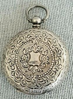 Job Lot 2 Antique HM Silver Ladies Pocket Watches Enamelled Face 1880- 1914 A/F