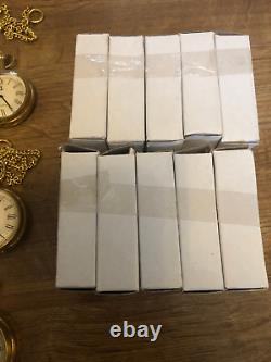 Job lot of 10 vintage type solid antique brass pocket watch chain clasp