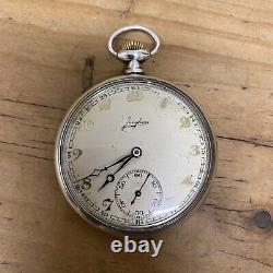 Junghans Silver Pocket Watch Millworker Antique German WW2 Working 1941