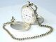 K. Serkisoff & Co. Billodes Ottoman Pocket Watch Silver With Chain And Key Antique