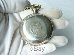 K. SERKISOFF & Co. BILLODES OTTOMAN POCKET WATCH Silver with Chain and Key ANTIQUE