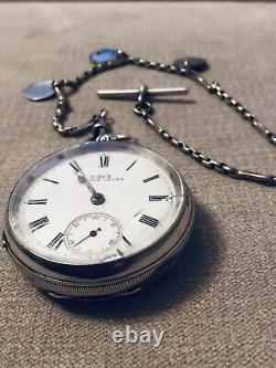 Kays 1897 Famous Lever Solid Silver Pocket Watch + Solid Silver Albert Chain