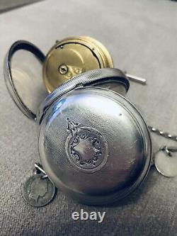 Kays 1897 Famous Lever Solid Silver Pocket Watch + Solid Silver Albert Chain