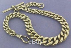 LARGE HEAVY VICTORIAN ANTIQUE SOLID SILVER ALBERT POCKET WATCH CHAIN c1899
