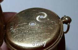 LARGE, Handsome 1851 18ct gold Antique Engraved Pocket Watch 48mm wide 80g