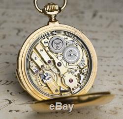 LECOULTRE Signed REPEATER 18k Gold Antique REPEATING Pocket Watch -FOR DUCAL