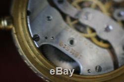 LONGINES Solid 14K Gold enamel & diamond Antique Pocket Watch, needs repair