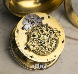 LOUIS XIV OIGNON Verge Fusee Antique Pocket Watch MONTRE COQ SpindelTaschenuhr