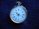 Ladies 14 Ct Gold And Enamel Fob Watch Working Order