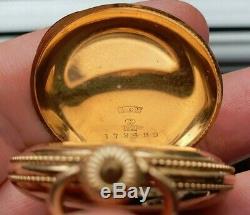 Ladies Antique 14K Solid Gold Waltham Full Hunter Pocket Watch 1899AD