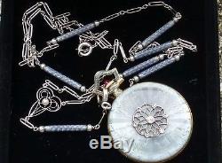 Ladies Vintage Antique Longines Enamel Diamond & 18K Gold Pendant Watch