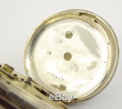 Large Antique 1881 Fusee Hallmarked Sterling Silver Silver & Gold Dial LAYBY AVA