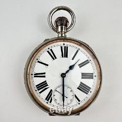 Large Antique 3 7.5cm Goliath Pocket Watch Open Faced Working Unsigned