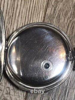 Large Antique Silver Improved Patent English Lever Pocket Watch 59mm 1920 WithO