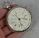 Large Antique Sterling Silver Chronograph Pocket Watch Working