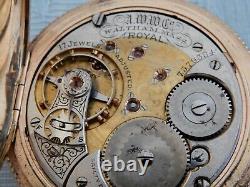 Large Antique Waltham GF Hunter 17J Royal pocket watch found in an old estate