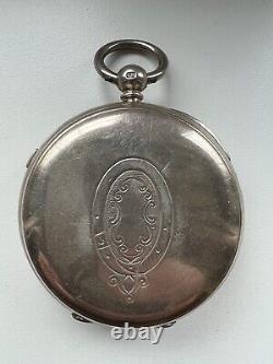 Large Centre Second Hand Lever Silver Pocket Watch