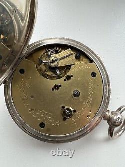 Large Centre Second Hand Lever Silver Pocket Watch