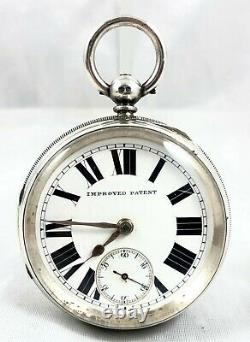 Large Victorian Sterling Silver Fusee Working Pocket Watch Chester 1896