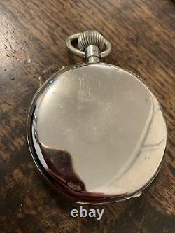 Late 19c Antique 8 day Swiss lever goliath pocket watch GREAT Condition 70m DIA