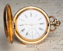 LeCoultre MINUTE REPEATER 18k Gold Hunter Cased Antique RepeatingPocket Watch