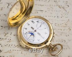 Le Phare MINUTE REPEATER CHRONOGRAPH CALENDAR Antique Repeating Pocket Watch
