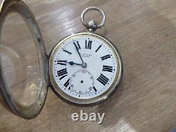 Leeds Maker H. Stone Antique Silver Pocket Watch Working Date 1902 & Key
