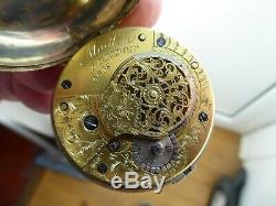 London Maker Mastone Antique Fusee Verge Pair Cased Pocket Watch Dates