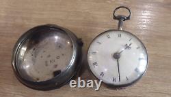 London Thomas Barker Silver Fusee Verge Pair Cased Pocket Watch Date C1787