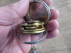 Long Castle Maker W. Northwood Silver Fusee Verge Pair Cased Pocket Watch C1866