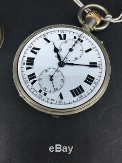 Longines West End Cal 19.73n Antique Vintage Military Pocket Chronograph Watch