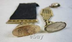 Lot 5 Antique Victorian Pocket Watch Fob Charms & Chains