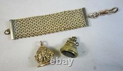Lot 5 Antique Victorian Pocket Watch Fob Charms & Chains