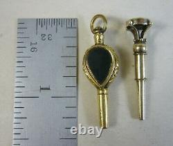 Lot 6 Antique Victorian Pocketwatch Fob Key Winder Goldtone Some Jeweled