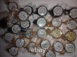 Lot of 25 Watch elgin vintage pocket Collectible Antique Brass Pocket Watch GIFT