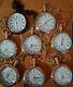 Lot Of 8 Watch Elgin Look Vintage Collectible Antique Brass Pocket Watch Gift