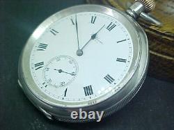 Lovely clean Antique 17J Waltham Bond St Victorian silver pocket watch 1908